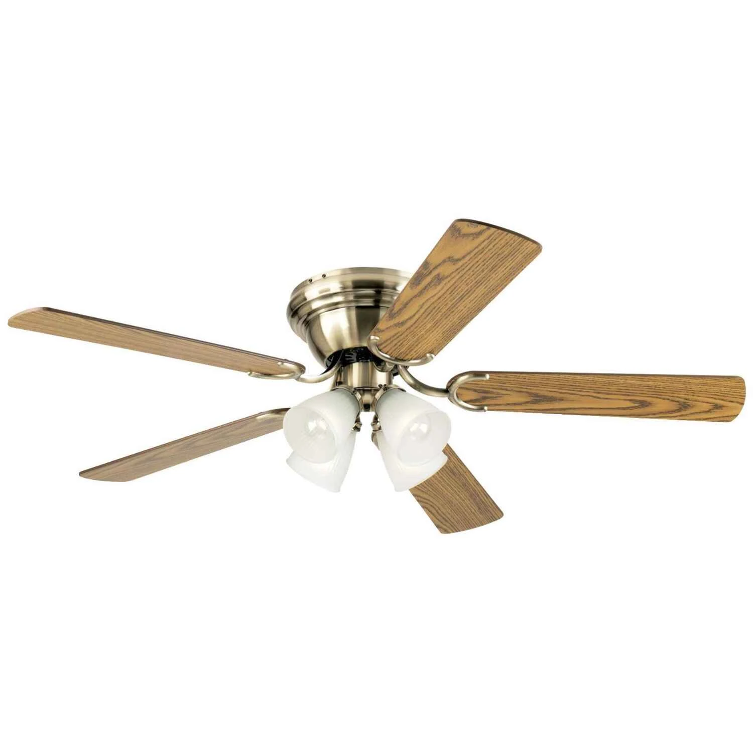 Contempra Iv 52-inch Ceiling Fan With Light Fixture, Antique Brass Finish