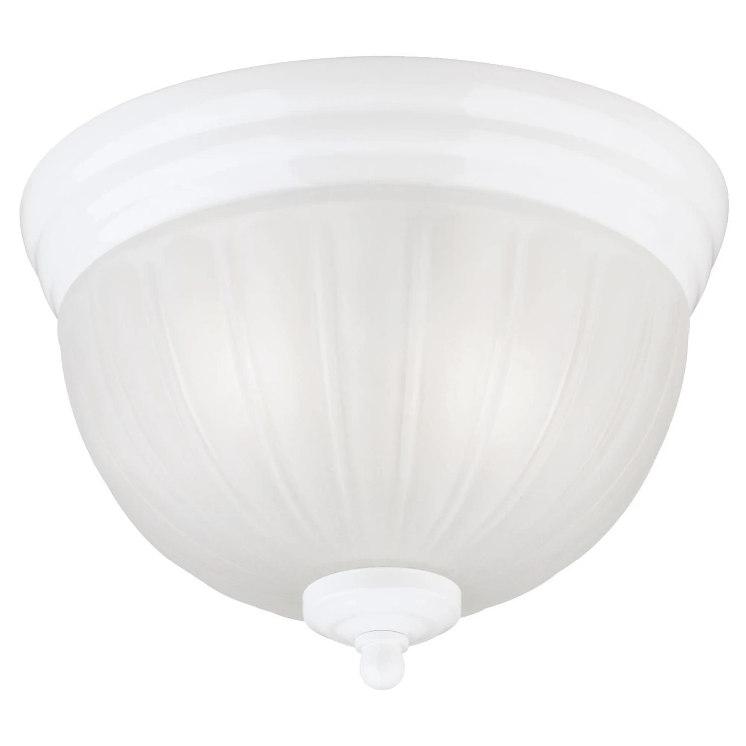 2-Light Ceiling Light Fixture with White Glass Shades and Brushed Nickel Finish
