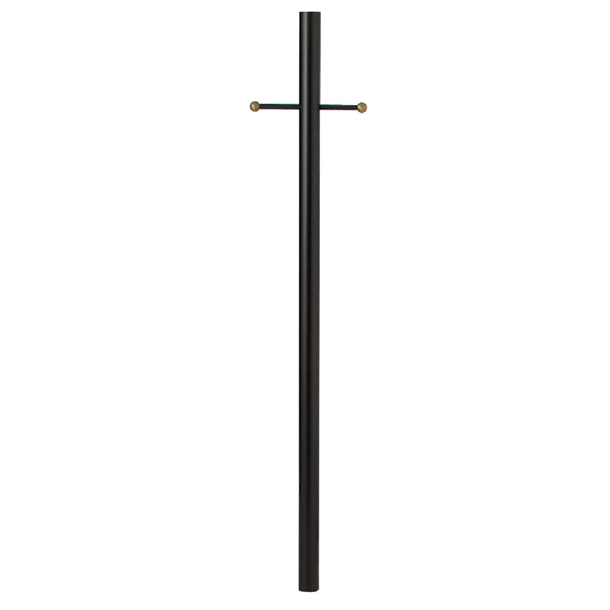 7 Ft. Black Steel Outdoor Lamp Post With Decorative Ladder Rest