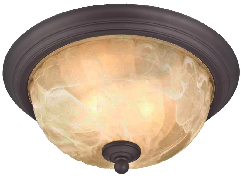 Outdoor Ceiling Light Fixture with Oil Rubbed Bronze Finish and White Alabaster Glass, 60 Watt, 11 by 6 Inches
