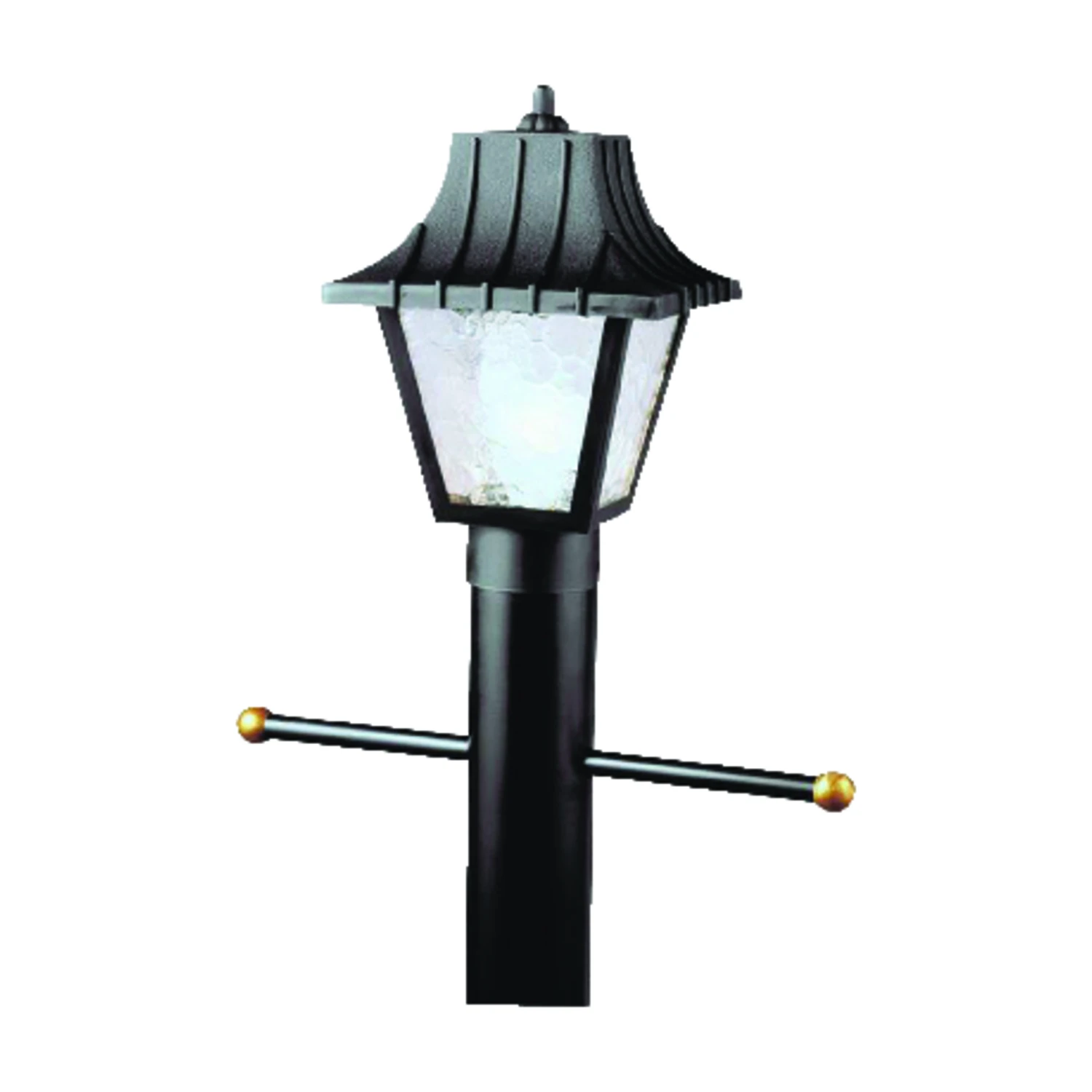 Matte Black 1-light Incandescent Post-top Lantern Fixture 66875