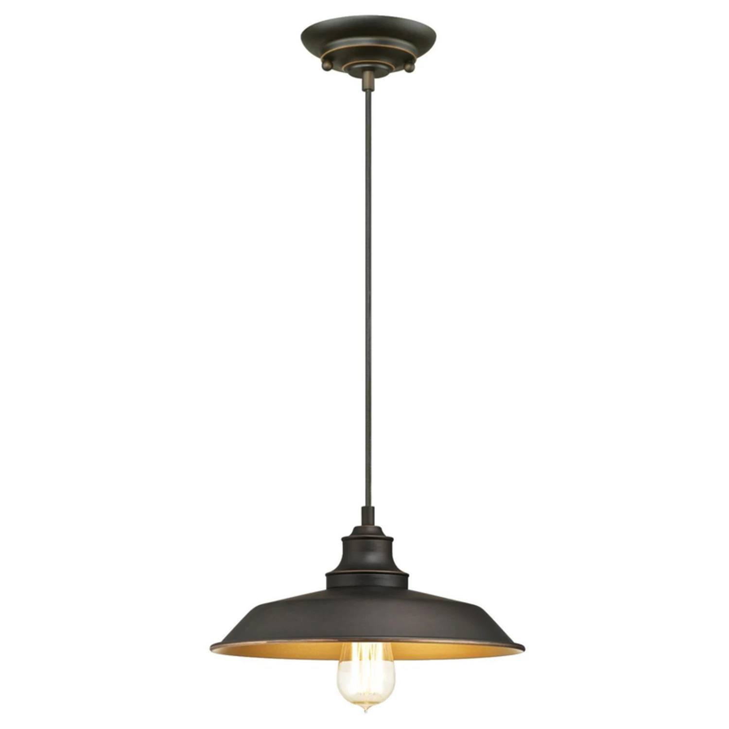 Pendant Light Fixture in Oil-Rubbed Bronze Finish, Compatible with 60-Watt Bulbs