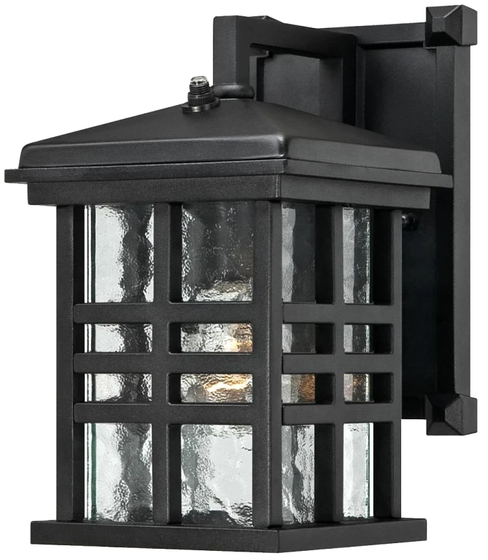 Caliste Outdoor Wall Light Fixture Textured Black Aluminum Durable Weather Resistant
