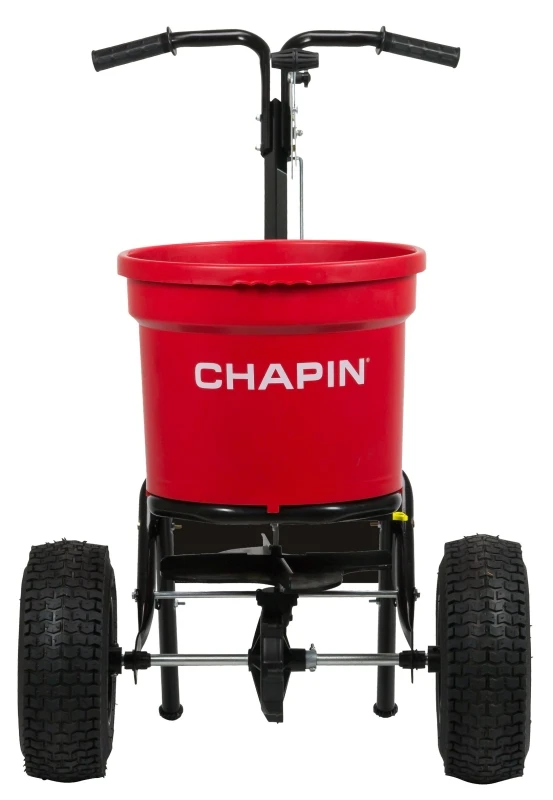 70 Lb. Contractor Broadcast Spreader With Pneumatic Tires And Steel Frame