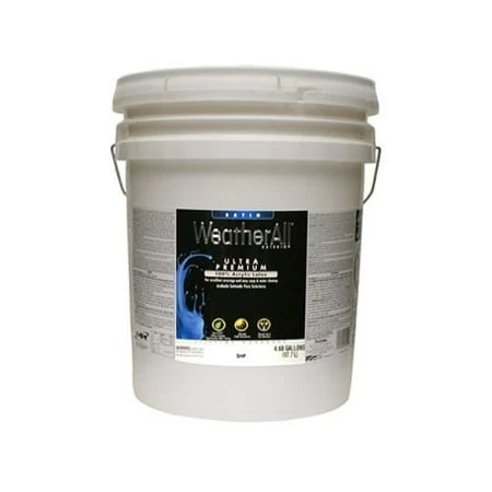 Ultra Premium Weatherall Exterior Latex House Paint, Satin Deep Base, 5 Gallons