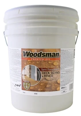 Woodsman Oil Base Deck & Siding Stain, Semi-transparent Light Base, 5 Gallons