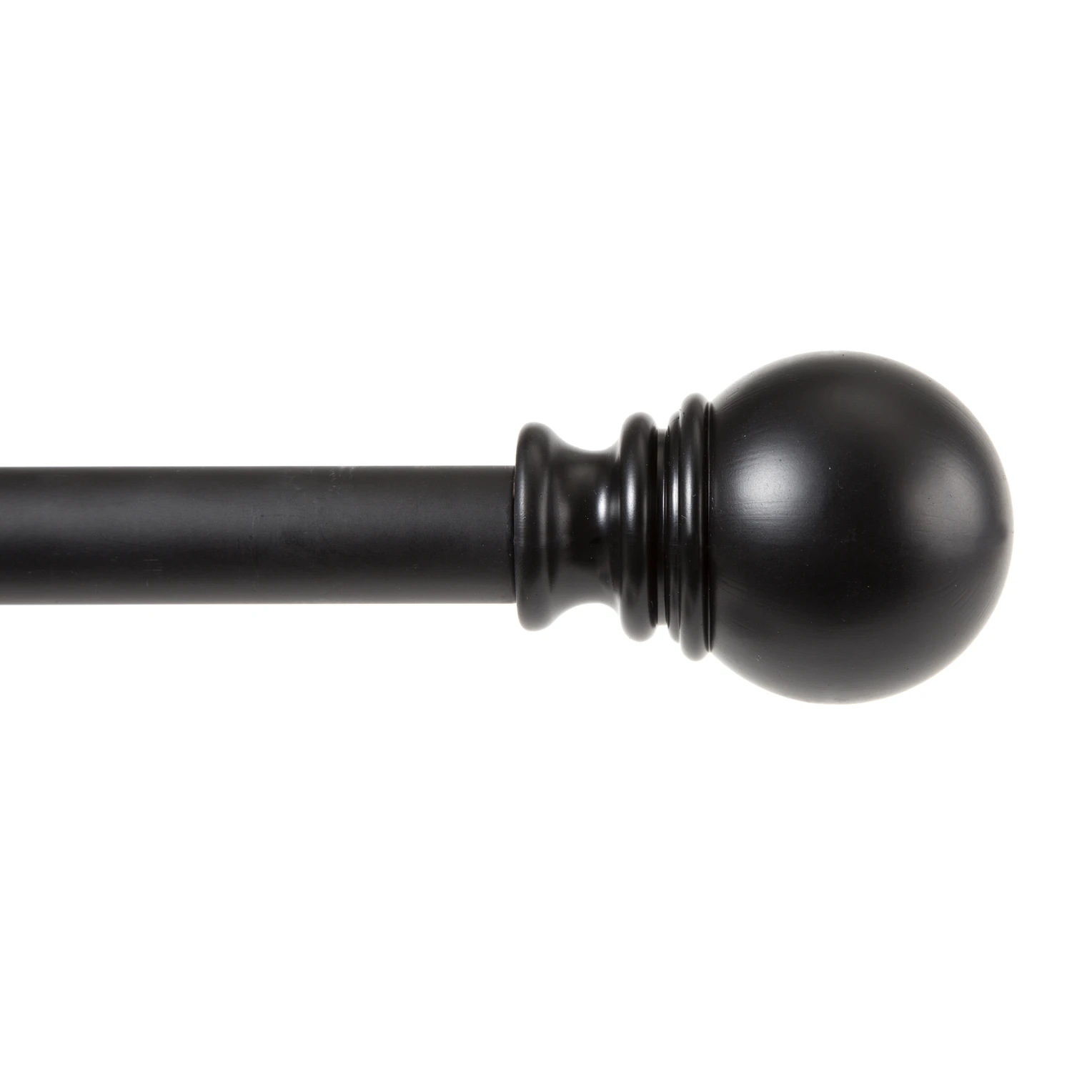 Layla 30 In. To 84 In. 1 In. Single Curtain Rod With Finials, Black