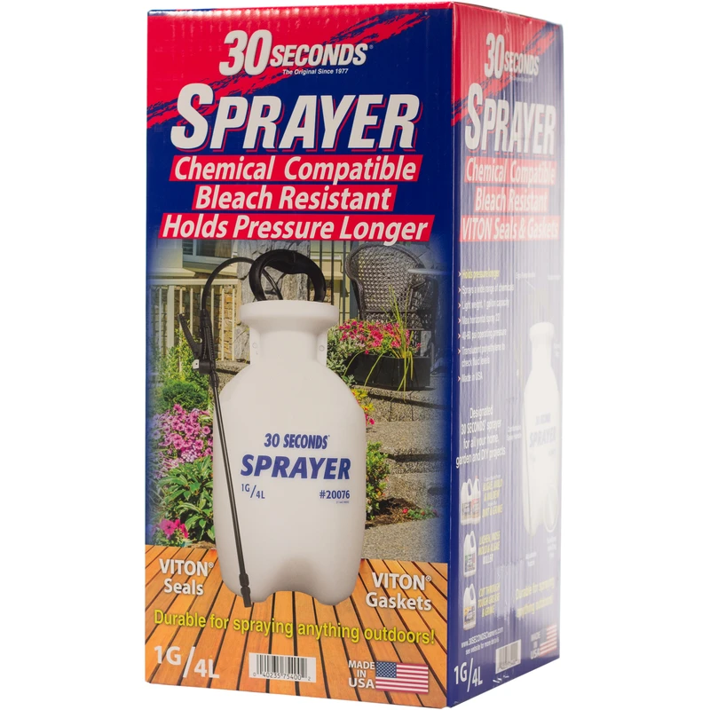30 Seconds 1 Gallon Tank Sprayer With Adjustable Wand And Viton Seals