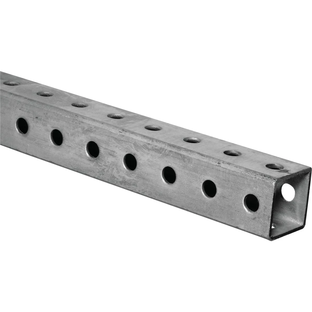 Telescoping Perforated Steel Tube, 14 Gauge, 1.25 x 1.25 x 36 In.