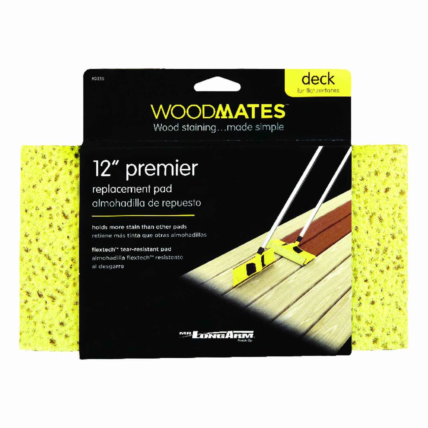 12 In. Wood Stain Pad Refill For Decks - Flextech Foam
