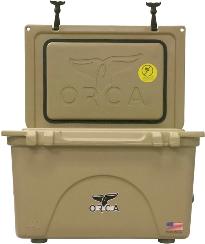 40 Qt. Tan Cooler With Cargo Net And Easy-flow Drainage Spout