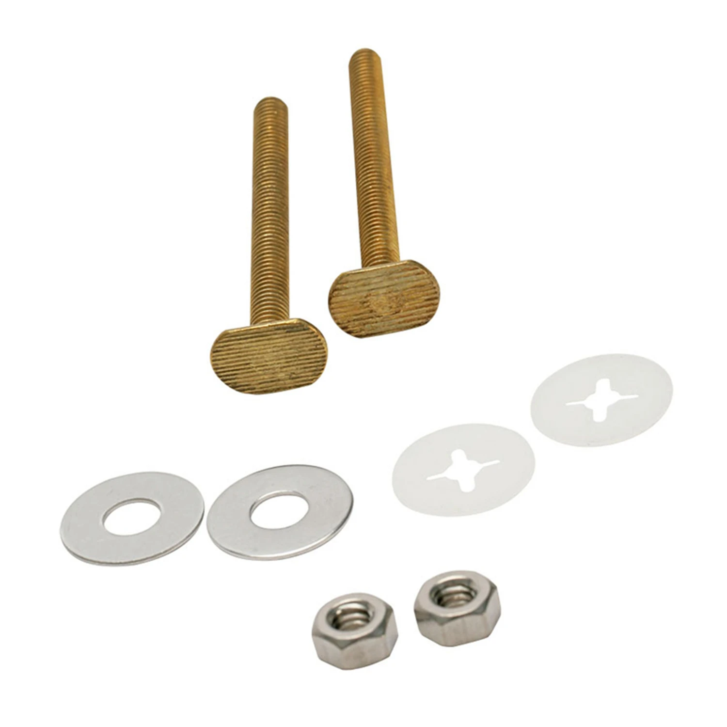 3-1/2" Brass Bowl To Floor Bolts With Washers And Nuts