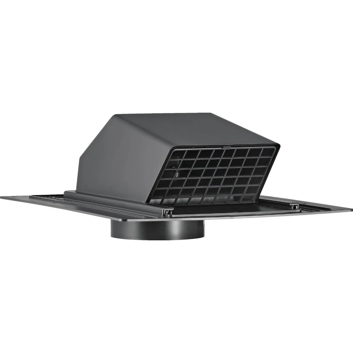 4 In. Black Abs Plastic Exhaust Roof Vent With Damper And Removable Screen