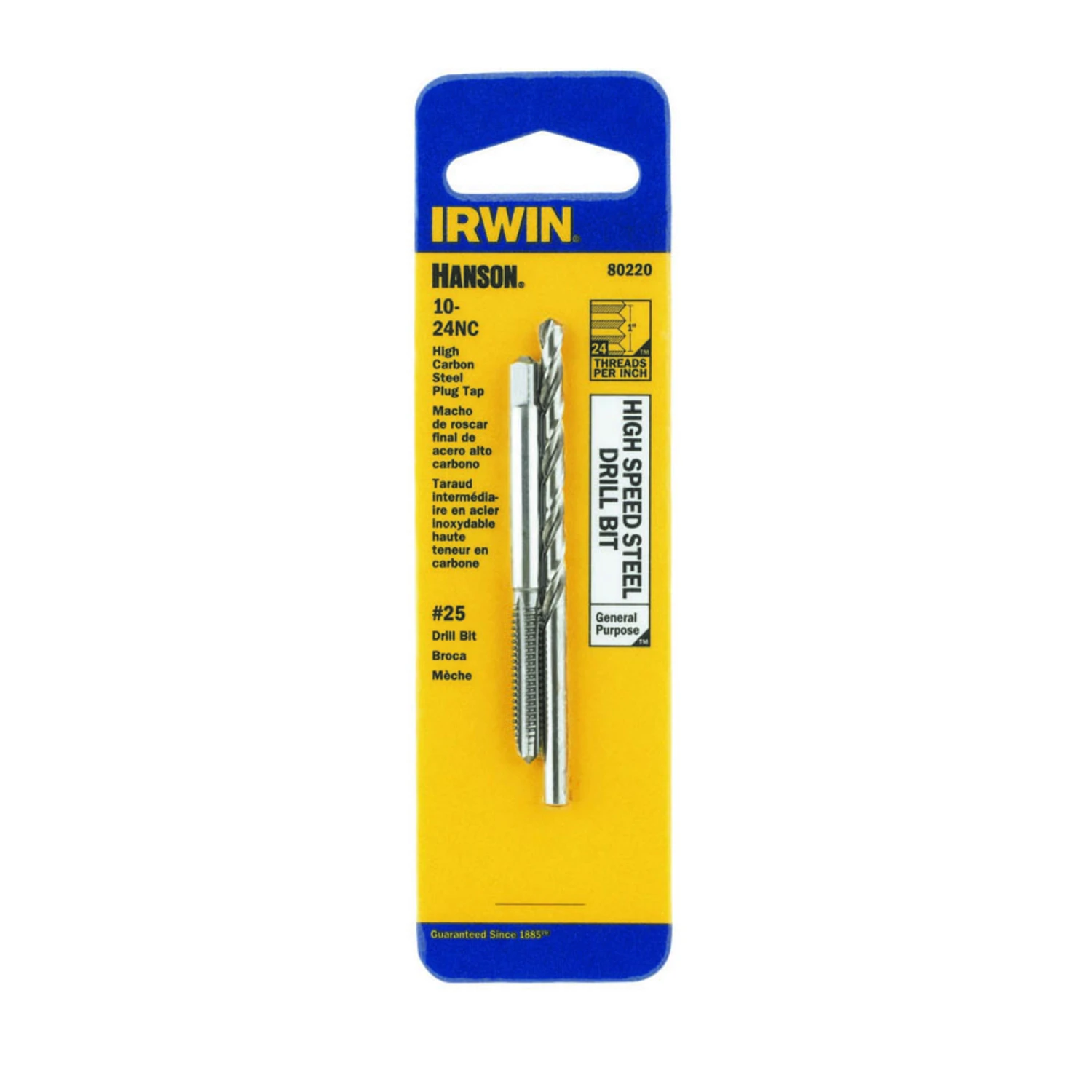 Hanson High Carbon Steel Hcs Tap And Hss Drill Bit Set 10-24, 2 Pieces