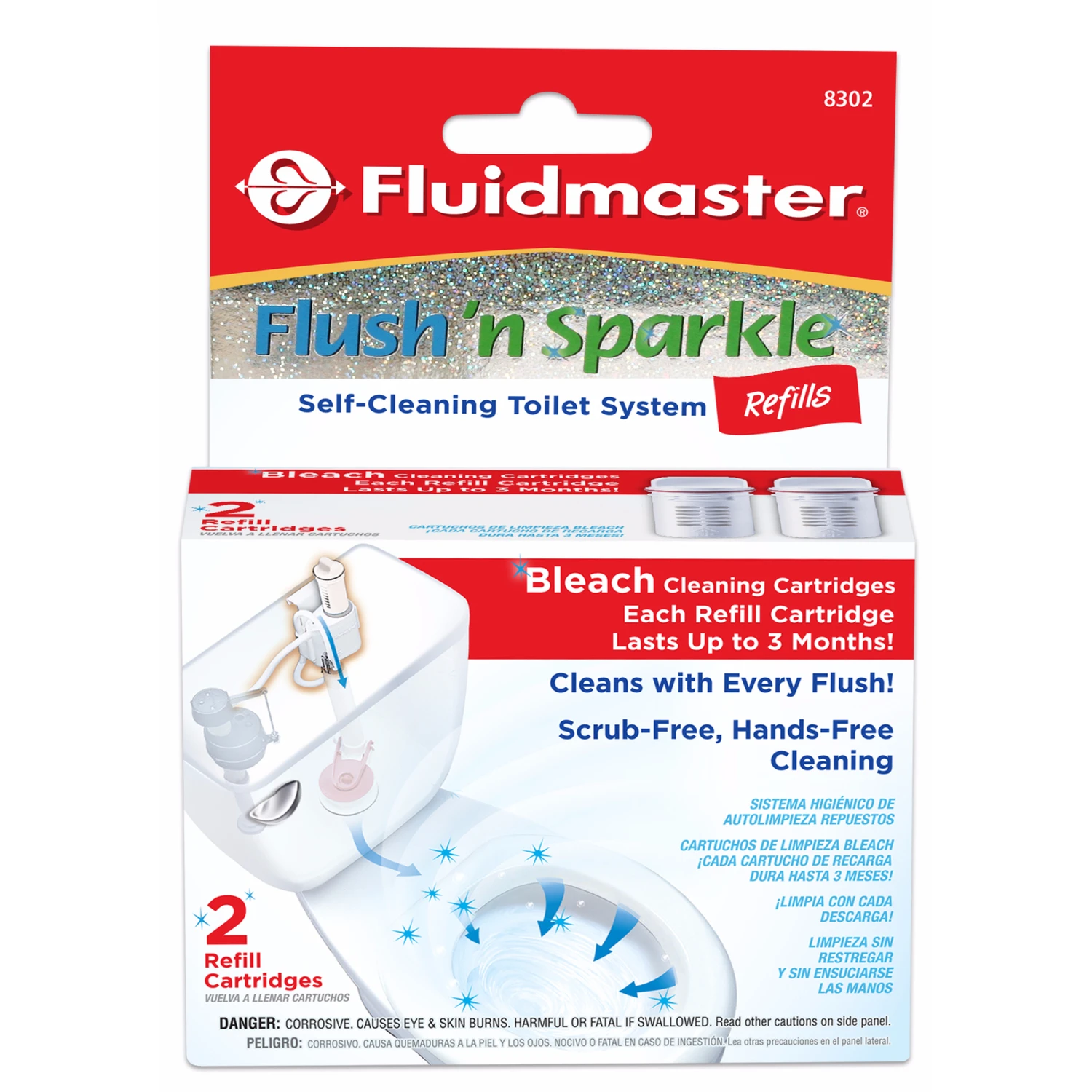Toilet Bowl Cleaner Refill Cartridge, Bleach, 2-Pk.