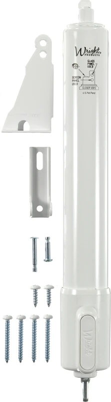 Heavy Duty Tap-n-go Pneumatic Door Closer, Model V2012wh, White Finish