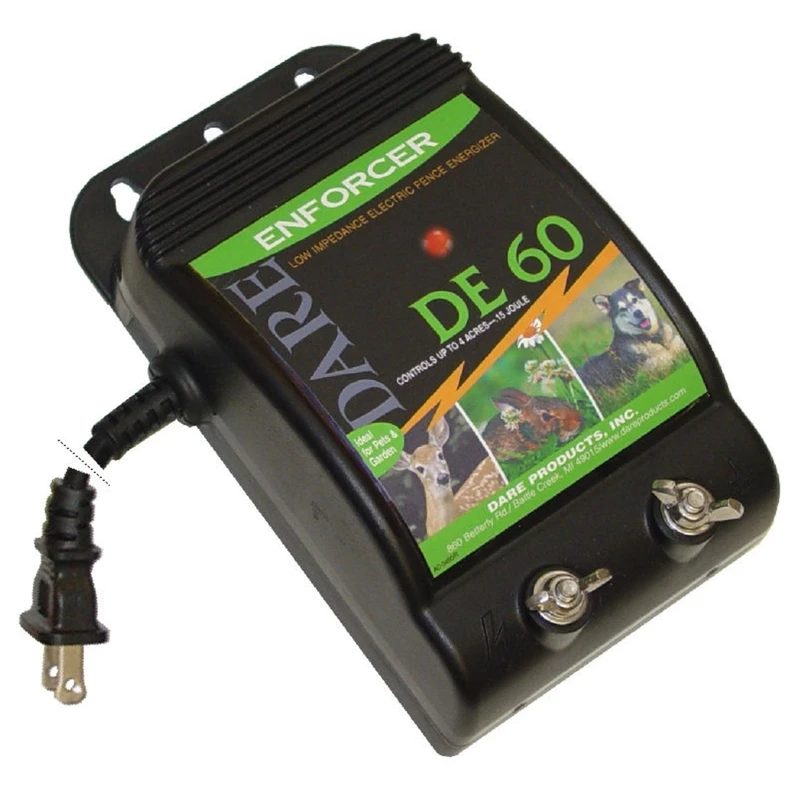 Enforcer 110 V Electric-powered Fence Energizer For 4 Acres - Black