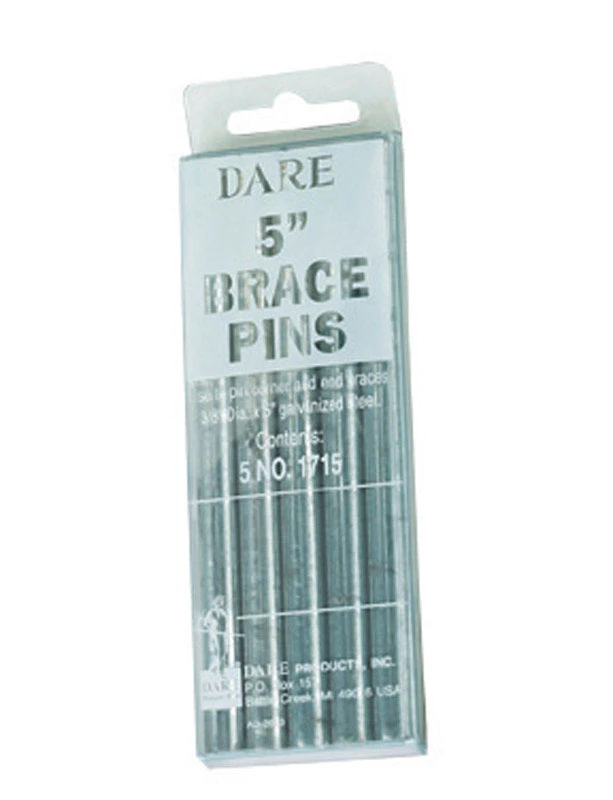Electric Fence Brace Pin For Wood Beams, Galvanized Steel, 3/8 x 5 In., 5-Pk.