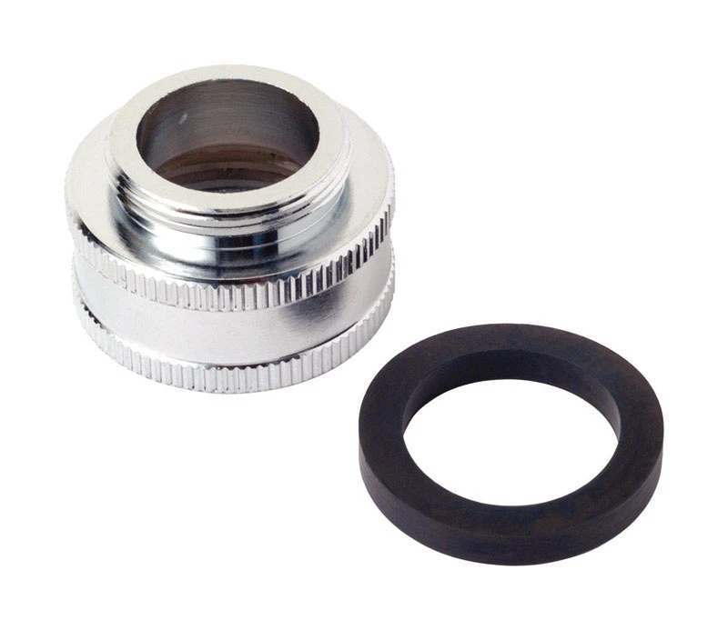 Dual Thread 55/64 In.-27 Chrome Aerator Adapter For Faucets