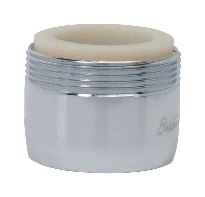 Low Flow Faucet Aerator, Chrome-Plated Brass, Dual Thread 5/16 Inch and 55/64 Inch by 27 Thread