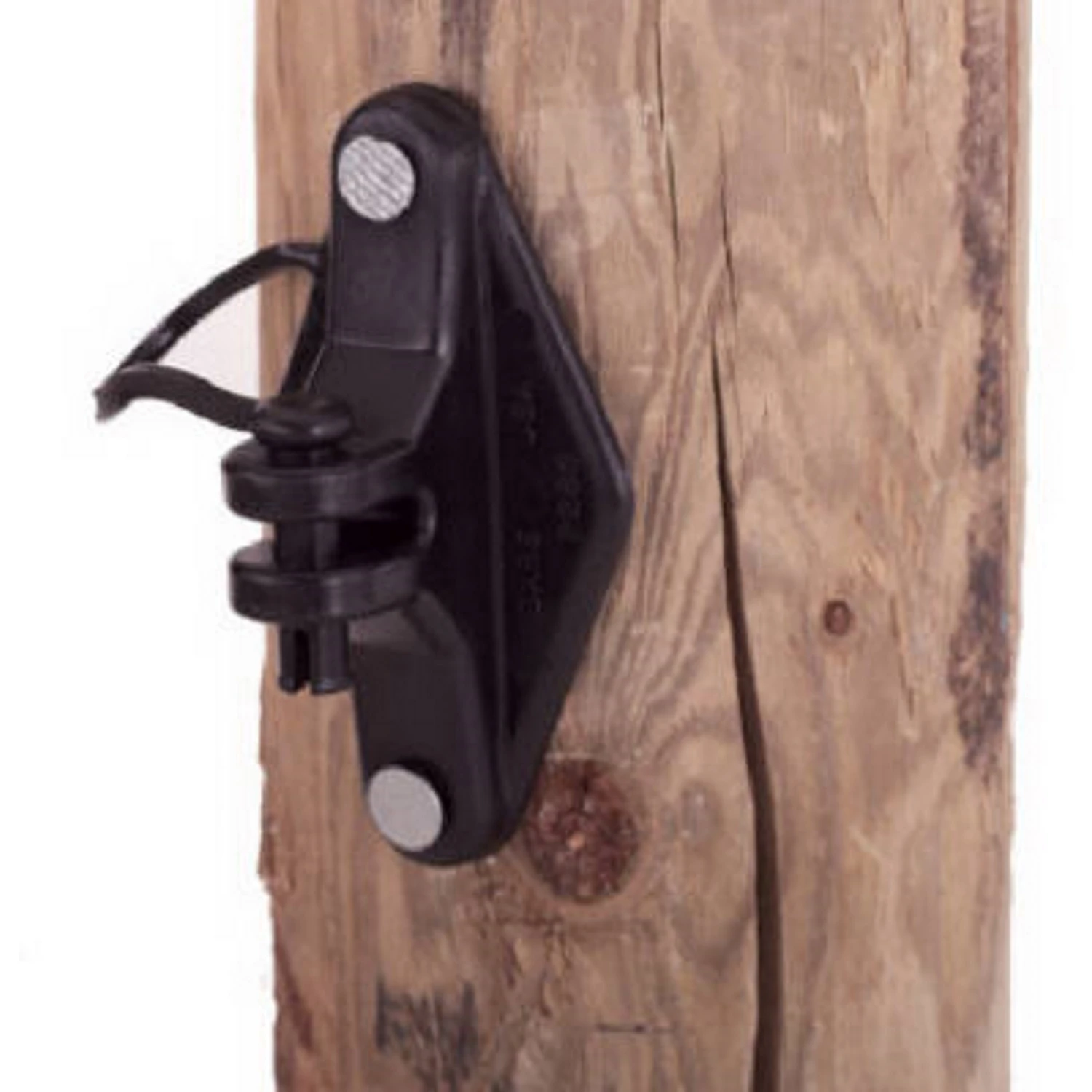 Electric Fence Insulator, Wood Post Pinlock, With Nails, Black, 25-Pk.