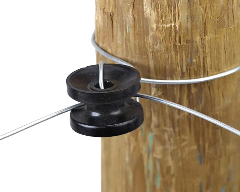Electric Fence Insulator, High-Strain Corner & End Post, Black, 10-Pk.