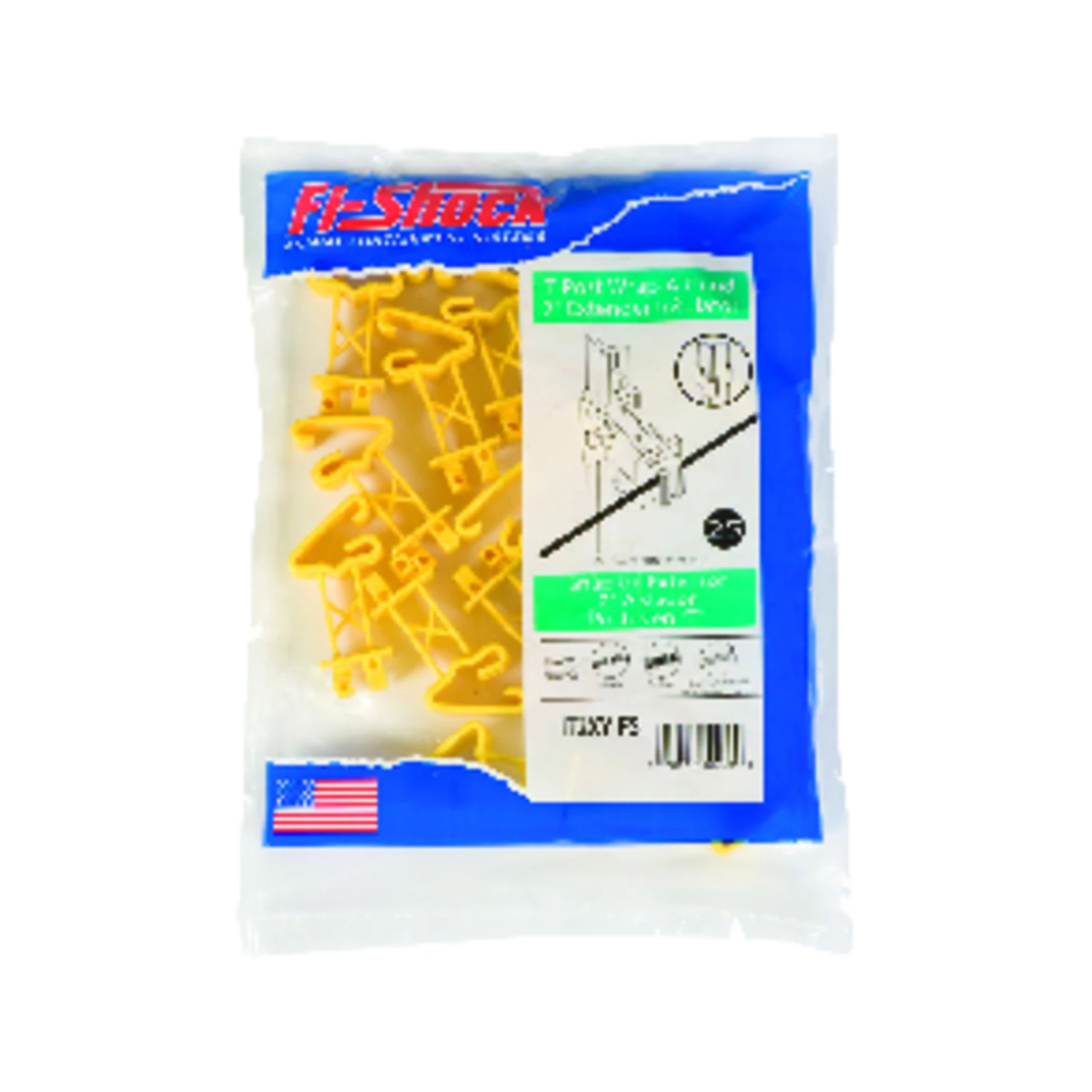 Electric Fence Insulator, T-Post, Snug-Fit, Yellow, Extra-Long, 25-Pk.