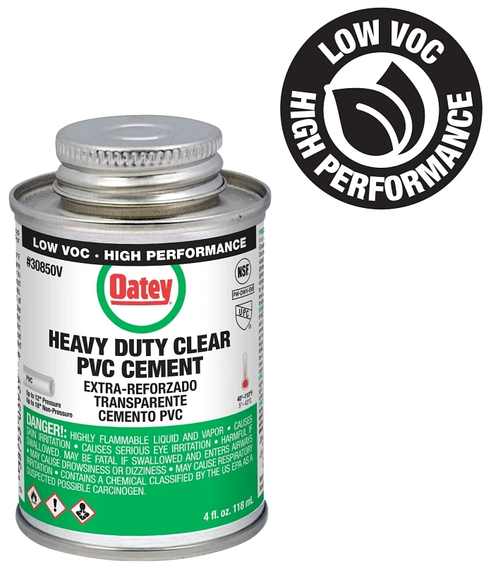 4 Oz. Low Voc Heavy Duty Clear Pvc Cement For Pipe And Fittings