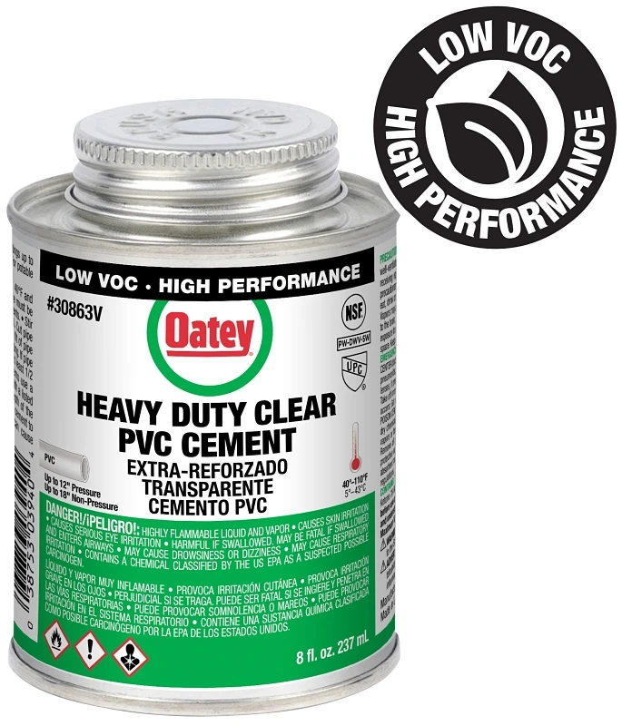 8 Oz. Low Voc Heavy-duty Clear Pvc Cement For Pipe And Fittings