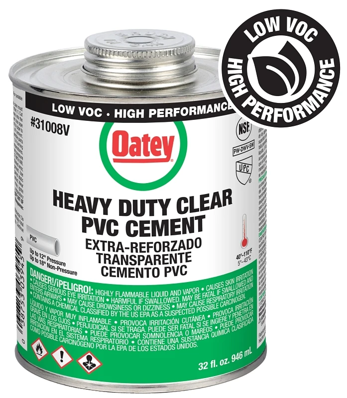 32 Oz. Heavy-duty Clear Pvc Cement For Pipe And Fittings