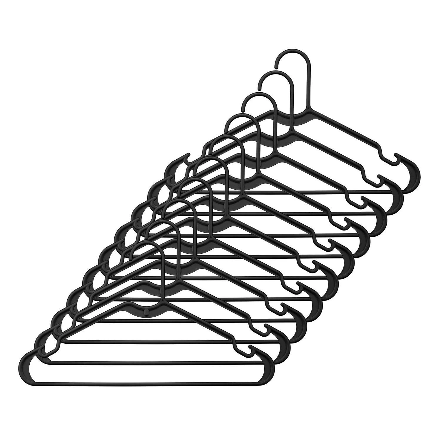 Plastic Hangers, Black, 10-Pk.