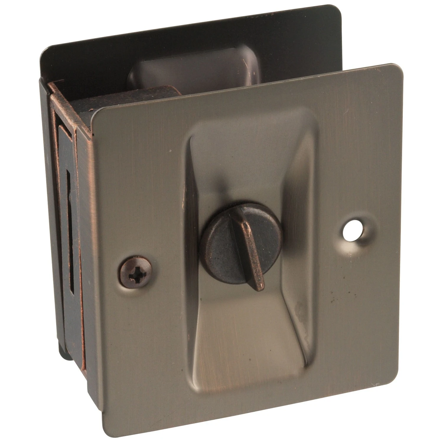National Hardware Antique Bronze Brown Brass Pocket Door Latch 1 PK