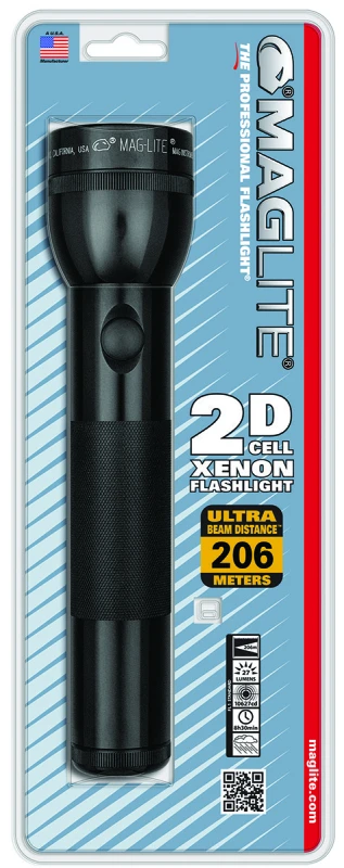 Incandescent Flashlight, 27 Lumens, Black Aluminum, Model Ss2d016