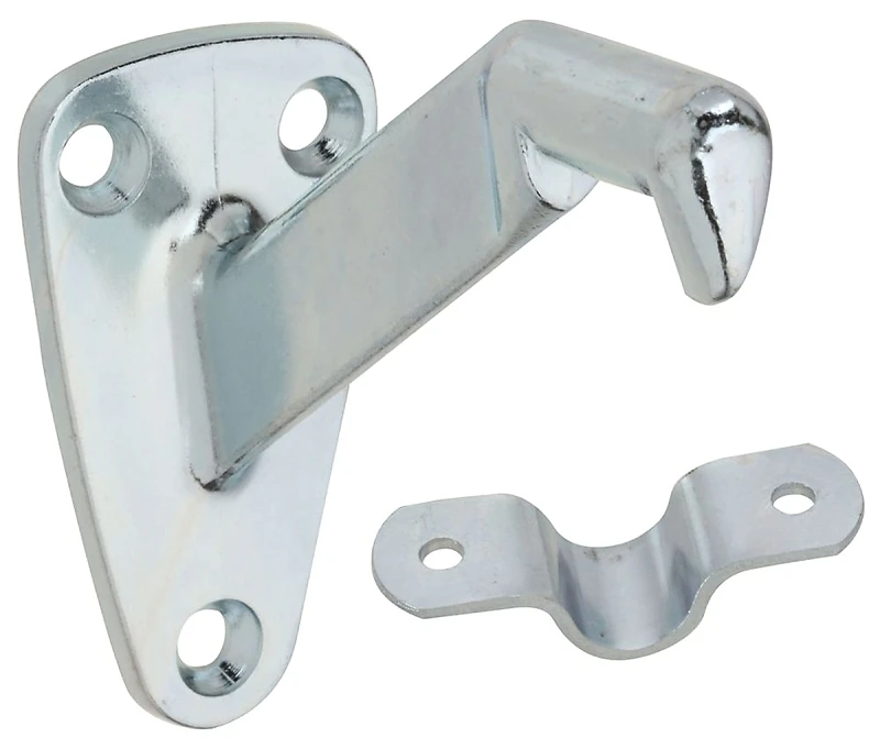 Two Piece Heavy Duty Zinc Plated Handrail Bracket Set