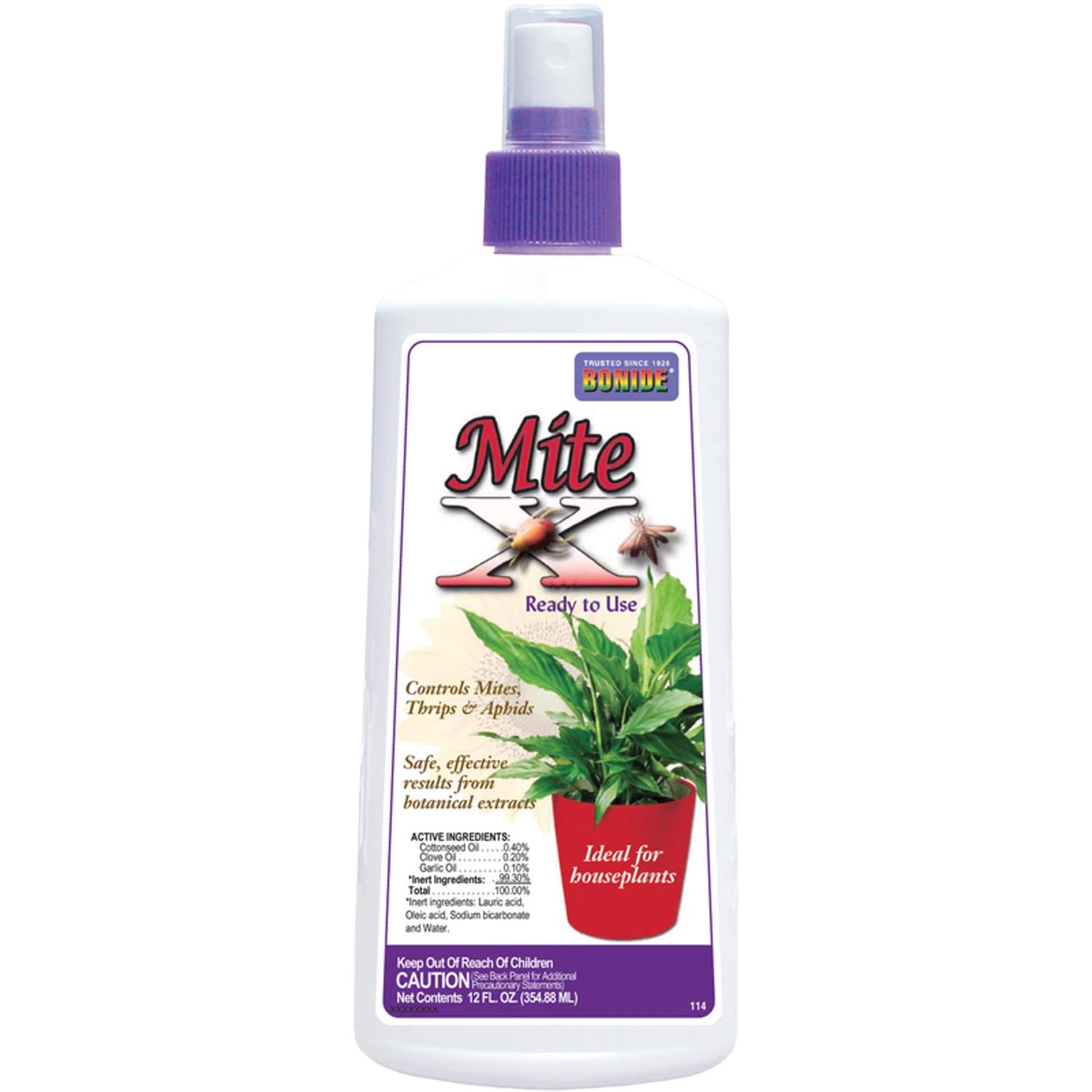 Mite X Houseplant Spray, 12 Ounce Bottle for Plant Pest Control