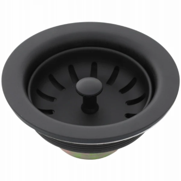 Matte Black 3-1/2 In. Stainless Steel Basket Strainer Assembly