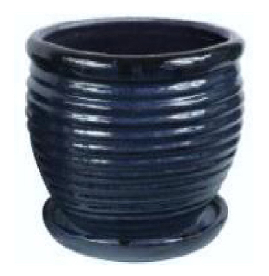 6 Inch Ceramic Honey Jar Planter in Dripping Blue Finish