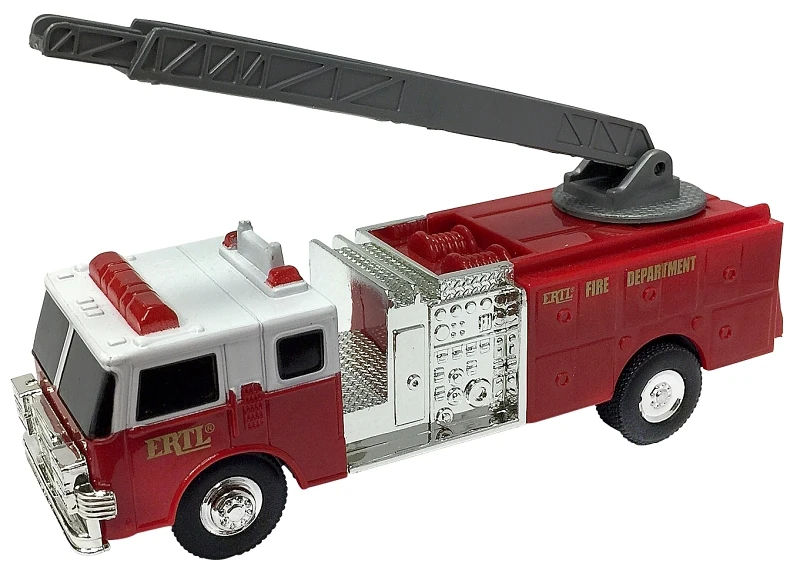 Red Fire Truck Toy, 5-inch Durable Plastic With Die Cast Chassis