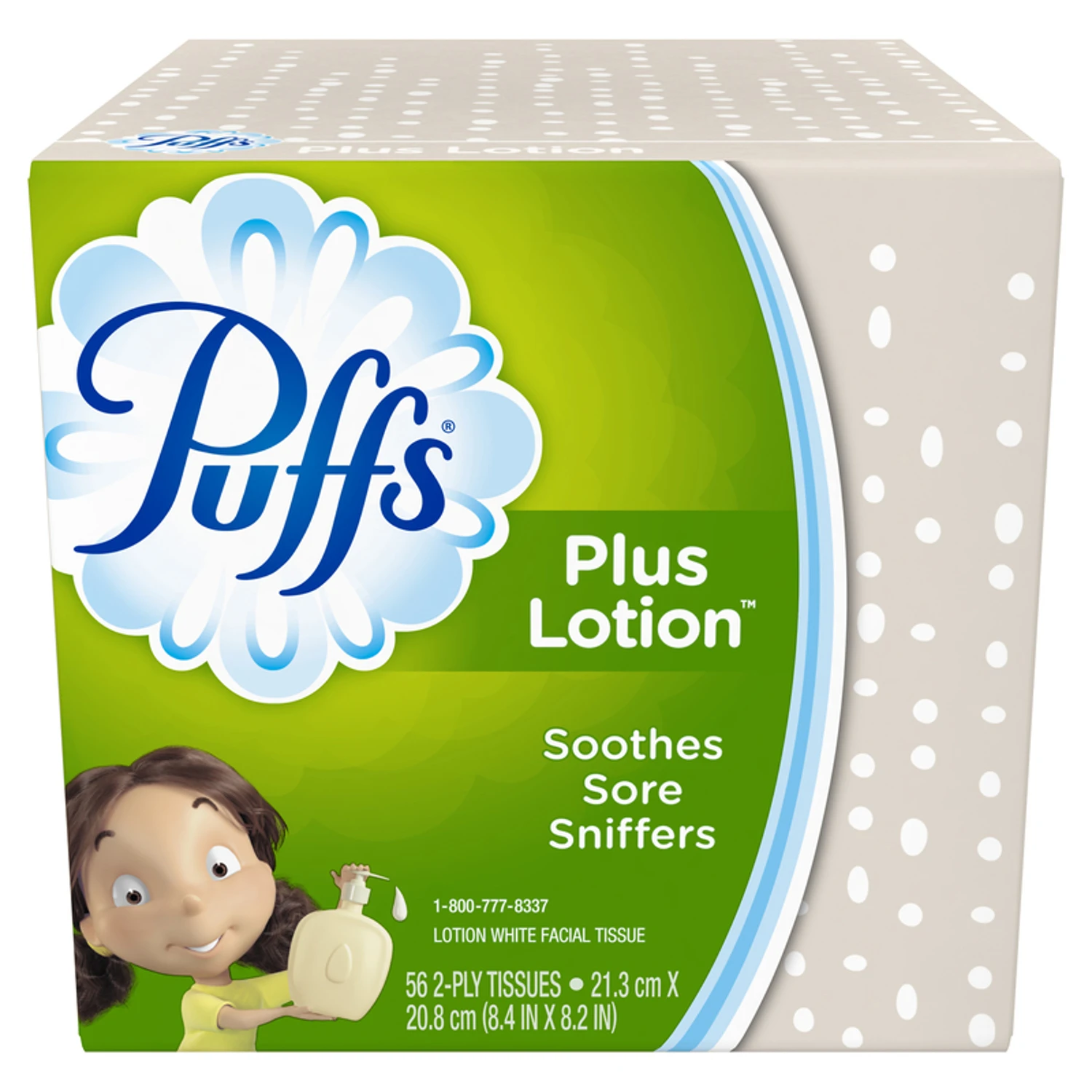 Plus Lotion Facial Tissue, 56 Count, 2-ply, White