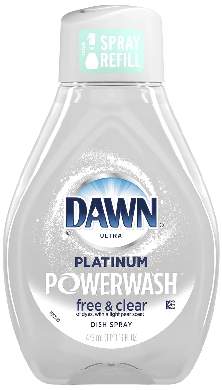Ultra Free and Clear Powerwash Dish Spray Soap Pear Scent 16 Ounce Refill Bottle