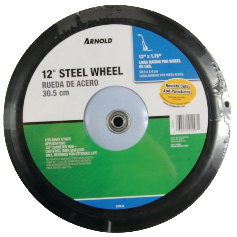 12 In. X 1.75 In. Universal Replacement Lawn Mower Wheel, Model 1275-b