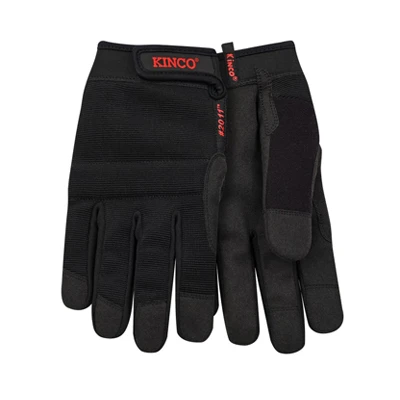 Pro Work Gloves, Poly Spandex, Synthetic Suede, Black, Men's XXL