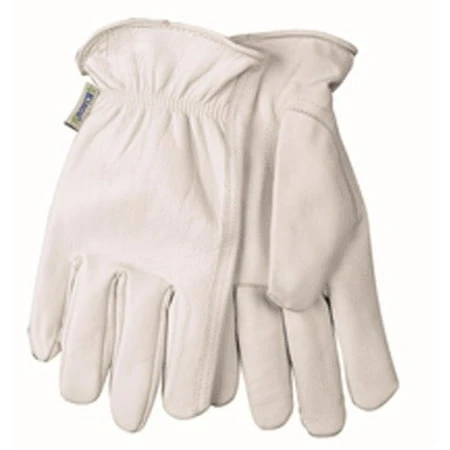 Women's Grain Goatskin Driver Glove in Pearl Color Size Large