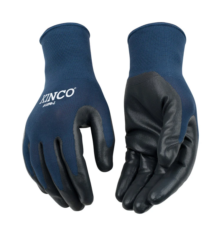 Nylon Nitrile Coated Gripping Gloves, Navy Blue, XL