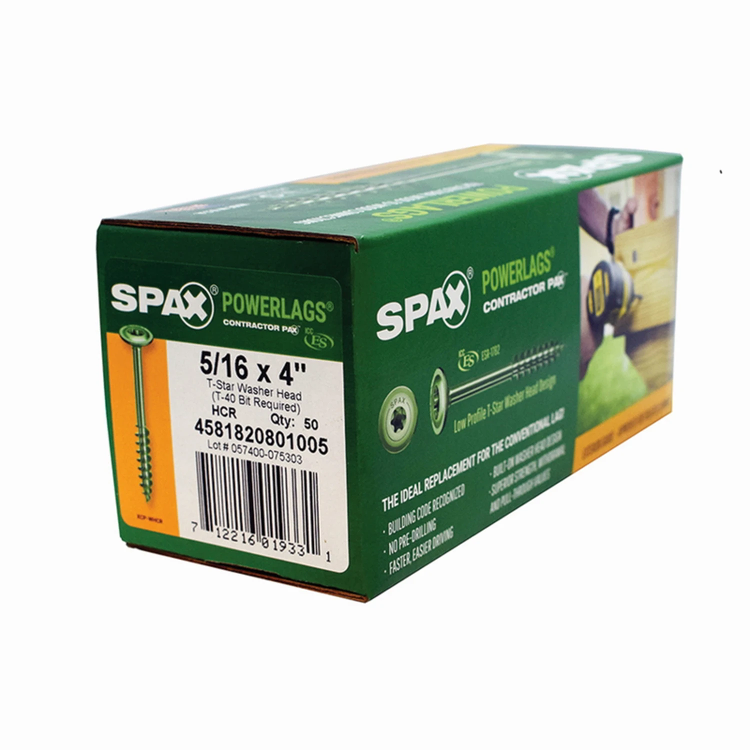 SPAX PowerLags 5/16 in. in. X 4 in. L T-40 Washer Head Serrated Structural Screws