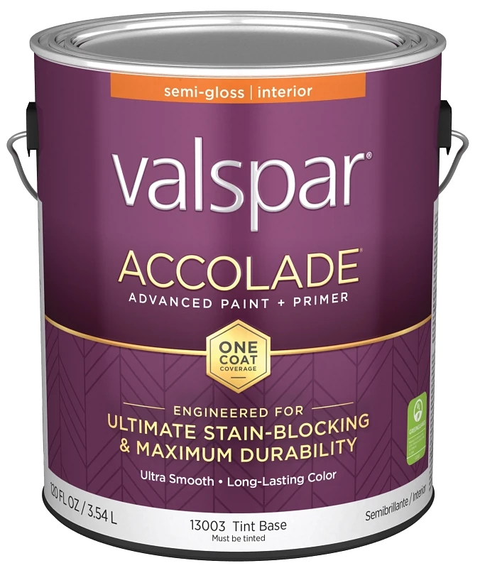 Accolade Super Premium 100% Acrylic Semi-gloss Interior Wall Paint, Tint Base, 1 Gallon
