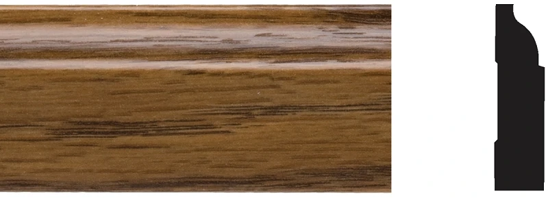3/8 In. W X 1-1/4 In. H X 7 Ft. L Highland Oak Pvc Colonial Stop Molding
