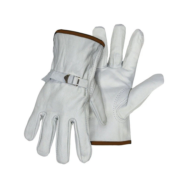 Men's Indoor/outdoor Cowhide Leather Driver Gloves Tan Large 1 Pair