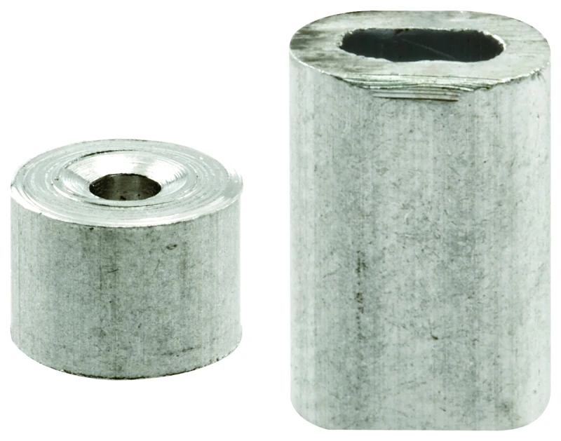 Prime-Line 3.9 in. W x 5.4 in. L x 1/16 in. Dia. Aluminum Cable Ferrules and Stops