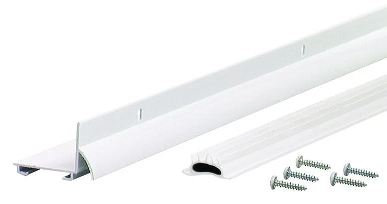1.75 In. W X 1.25 In. H X 36 In. L White Vinyl L-shaped Door Bottom With Drip Cap